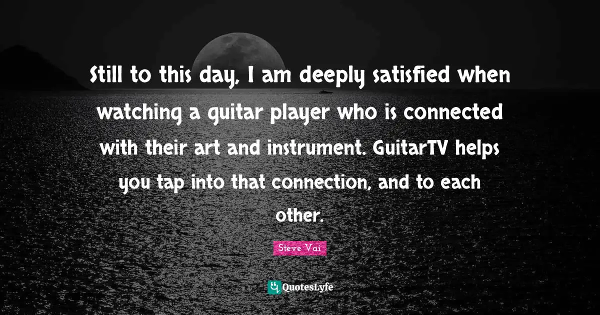 Still to this day, I am deeply satisfied when watching a guitar player who is connected with their art and instrument. GuitarTV helps you tap into that connection, and to each other.