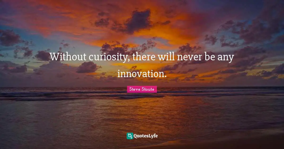 Without curiosity, there will never be any innovation.