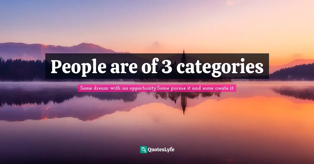 People are of 3 categories