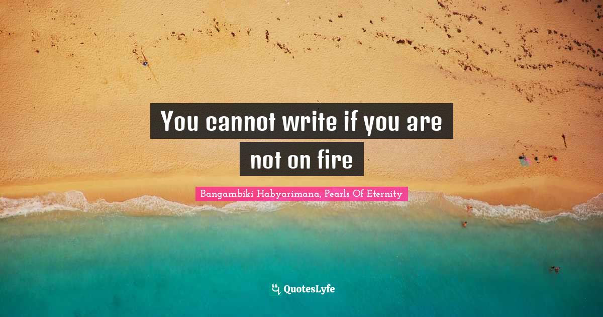 Imagination Writing Quotes: "You cannot write if you are not on fire"