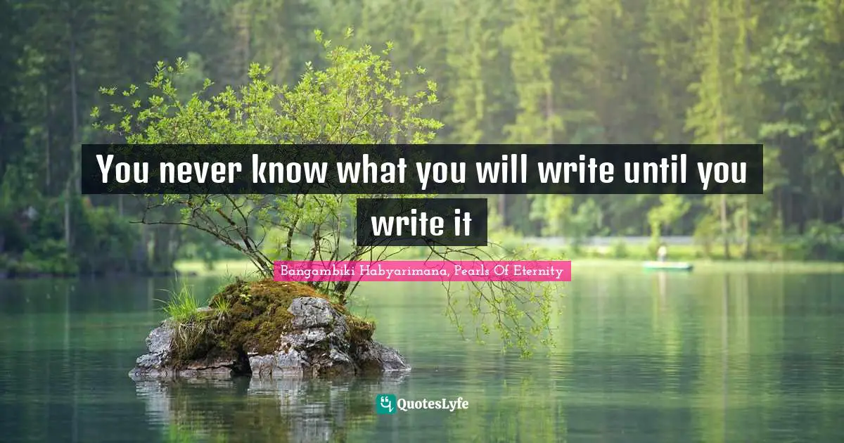 Imagination Writing Quotes: "You never know what you will write until you write it"