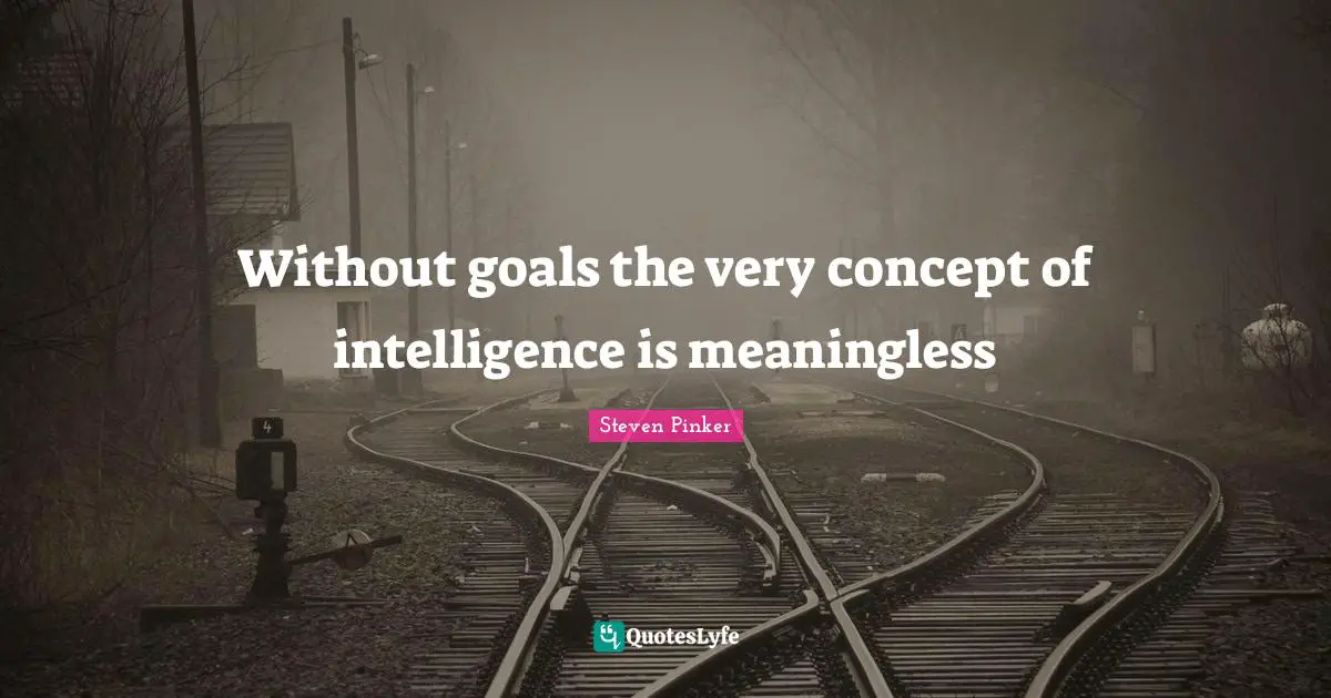 Without goals the very concept of intelligence is meaningless