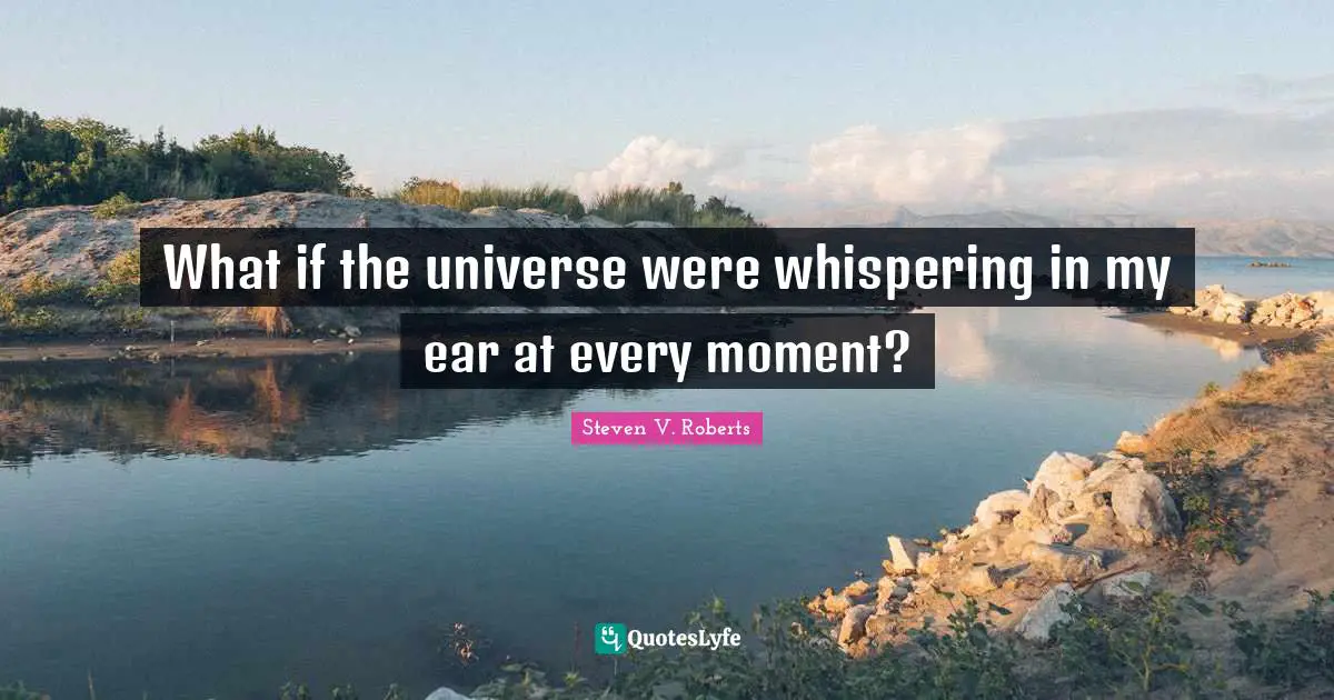 What if the universe were whispering in my ear at every moment?