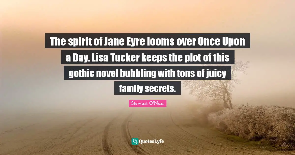The spirit of Jane Eyre looms over Once Upon a Day. Lisa Tucker keeps the plot of this gothic novel bubbling with tons of juicy family secrets.