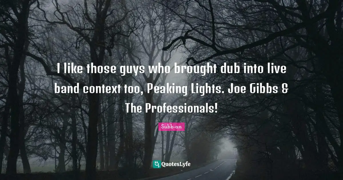 I like those guys who brought dub into live band context too, Peaking Lights. Joe Gibbs & The Professionals!