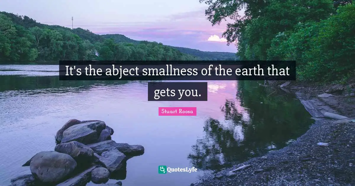 It's the abject smallness of the earth that gets you.