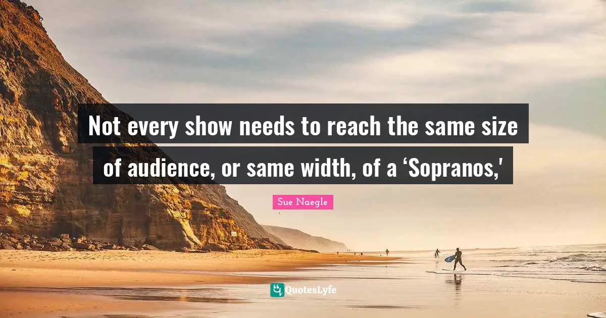 Not every show needs to reach the same size of audience, or same width, of a ‘Sopranos,'
