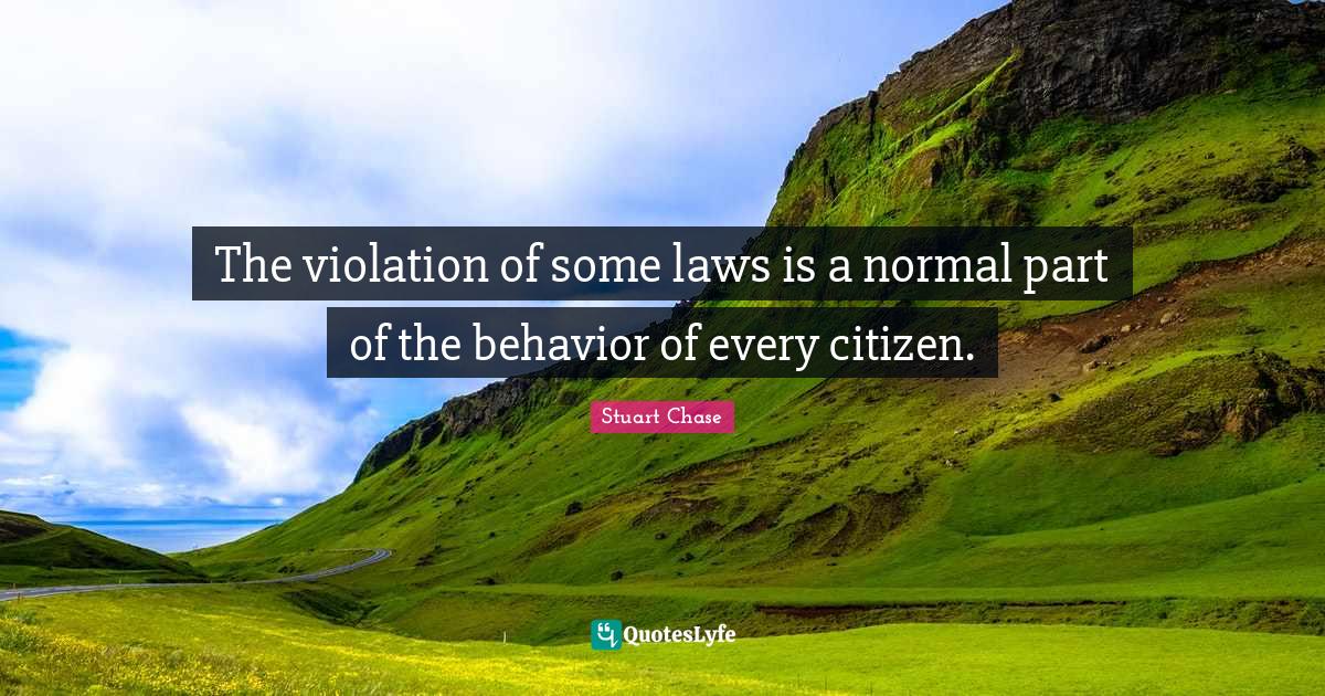 The violation of some laws is a normal part of the behavior of every citizen.