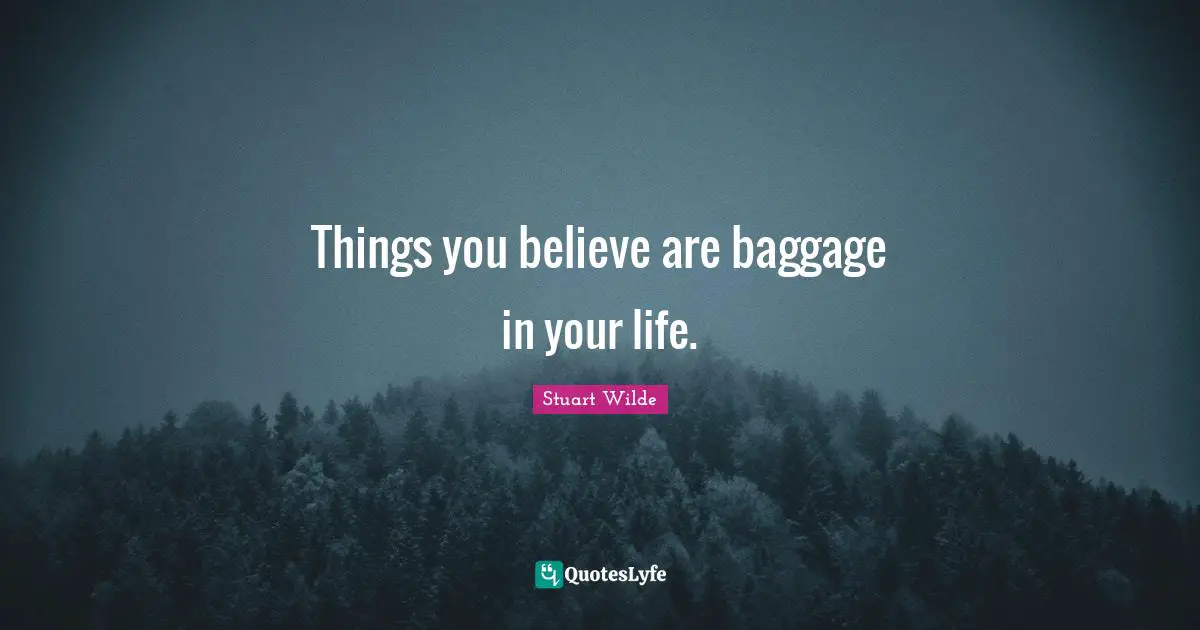 Baggage Quotes: "Things you believe are baggage in your life."