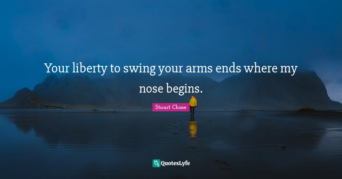 Your liberty to swing your arms ends where my nose begins.