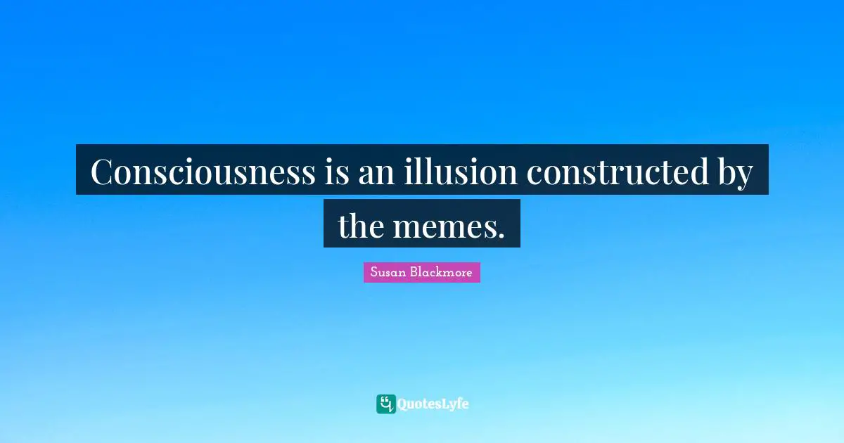 Consciousness is an illusion constructed by the memes.