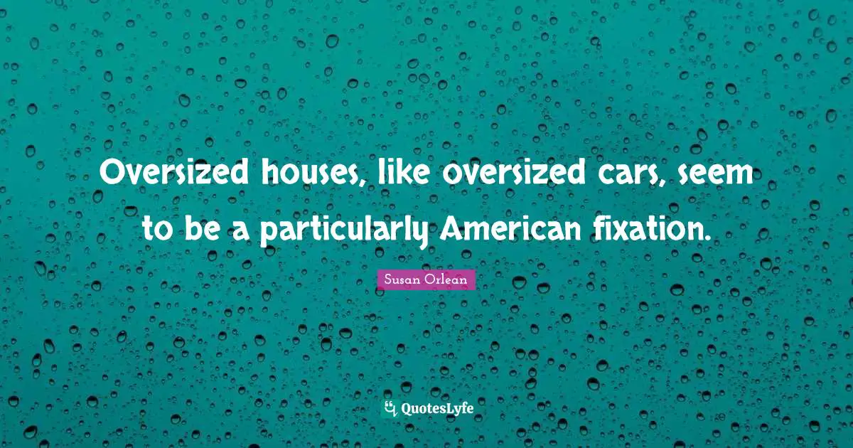 Oversized houses, like oversized cars, seem to be a particularly American fixation.
