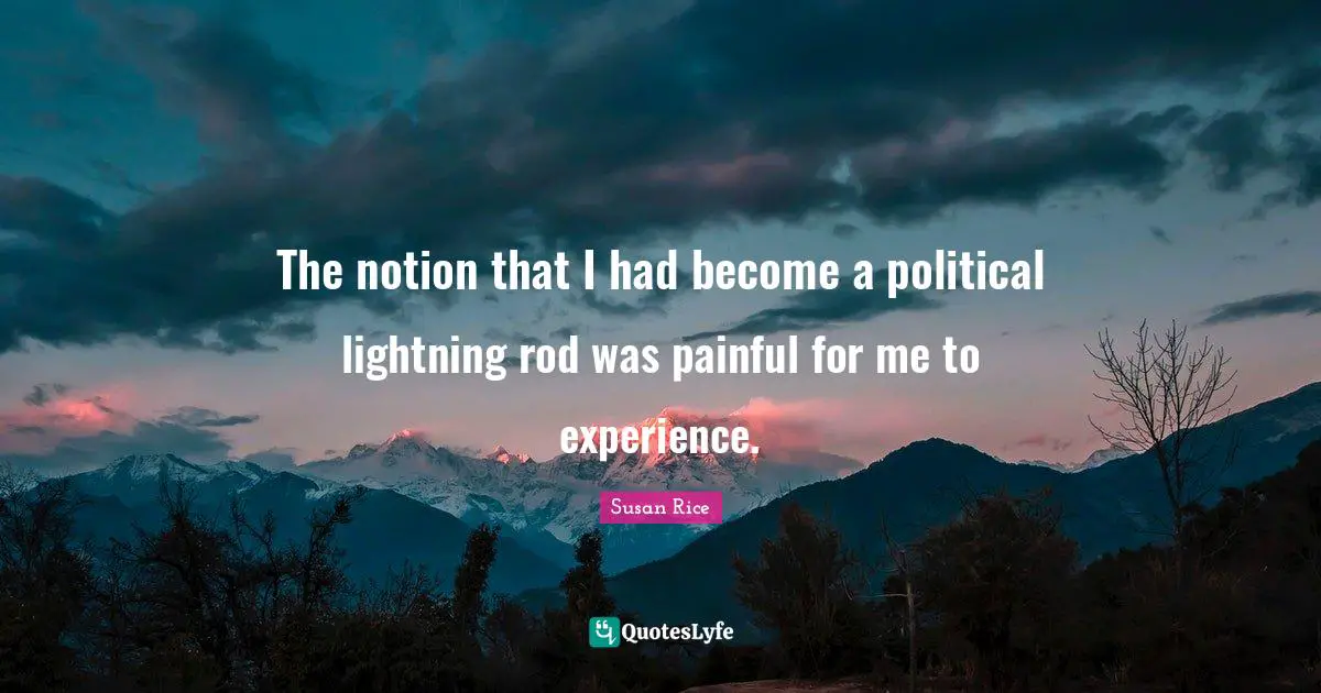 Susan Rice Quotes: "The notion that I had become a political lightning rod was painful for me to experience."