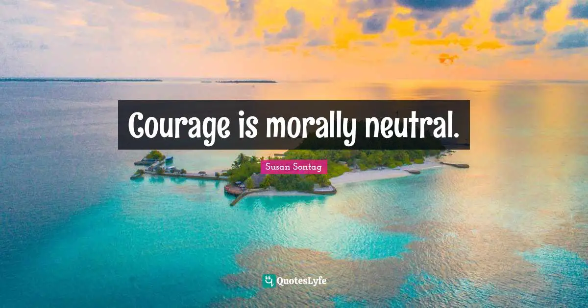Courage is morally neutral.