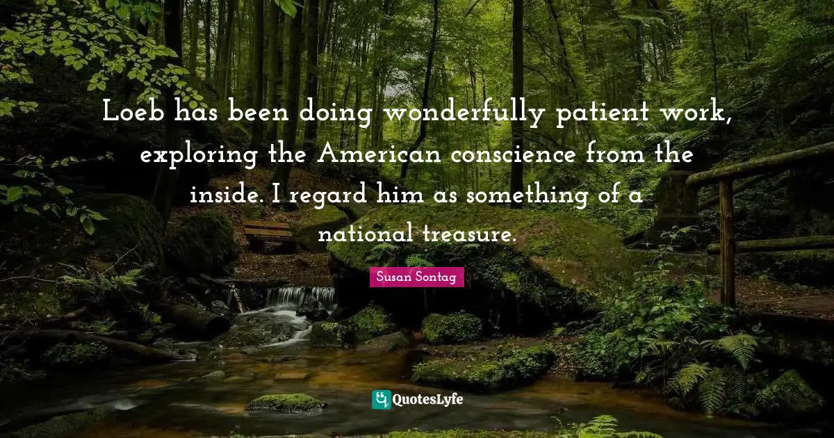 Loeb has been doing wonderfully patient work, exploring the American conscience from the inside. I regard him as something of a national treasure.