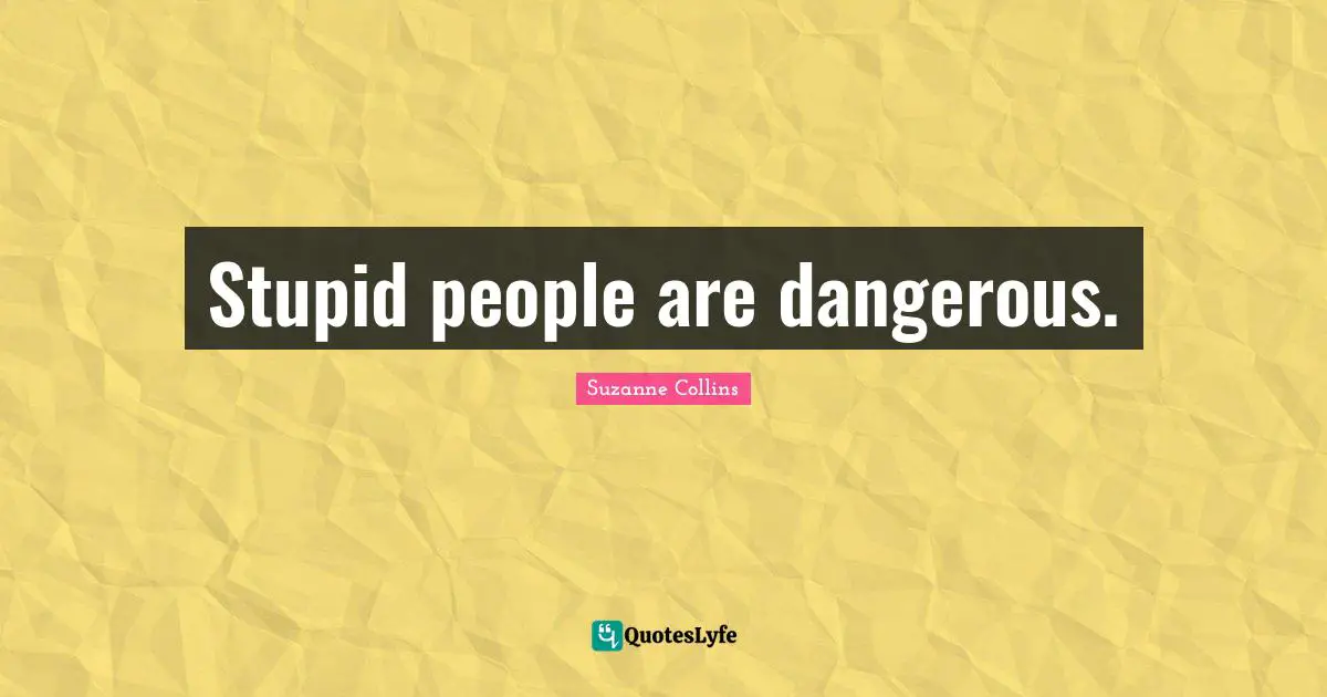 Stupid people are dangerous.