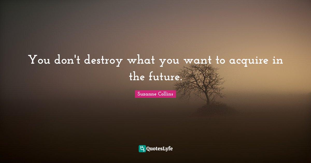 You don't destroy what you want to acquire in the future.
