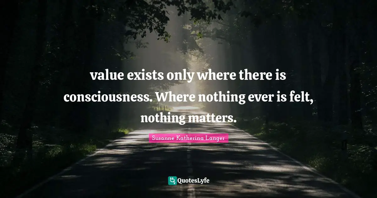 value exists only where there is consciousness. Where nothing ever is felt, nothing matters.