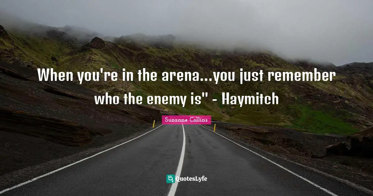 When you're in the arena...you just remember who the enemy is" - Haymitch