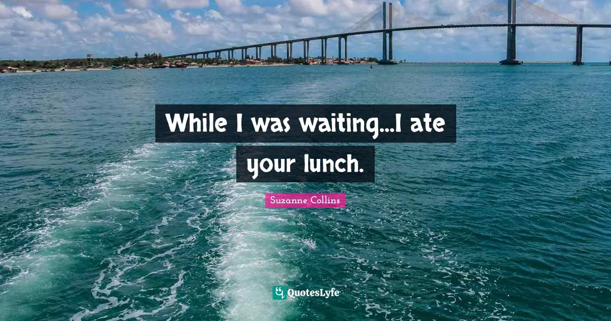 Mockingjay Quotes: "While I was waiting...I ate your lunch."