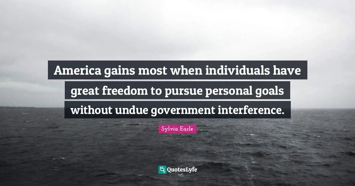 America gains most when individuals have great freedom to pursue personal goals without undue government interference.