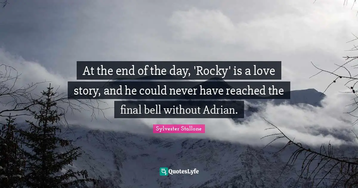 At the end of the day, 'Rocky' is a love story, and he could never have reached the final bell without Adrian.