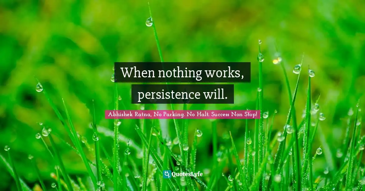 Persistent Effort Quotes: "When nothing works, persistence will."
