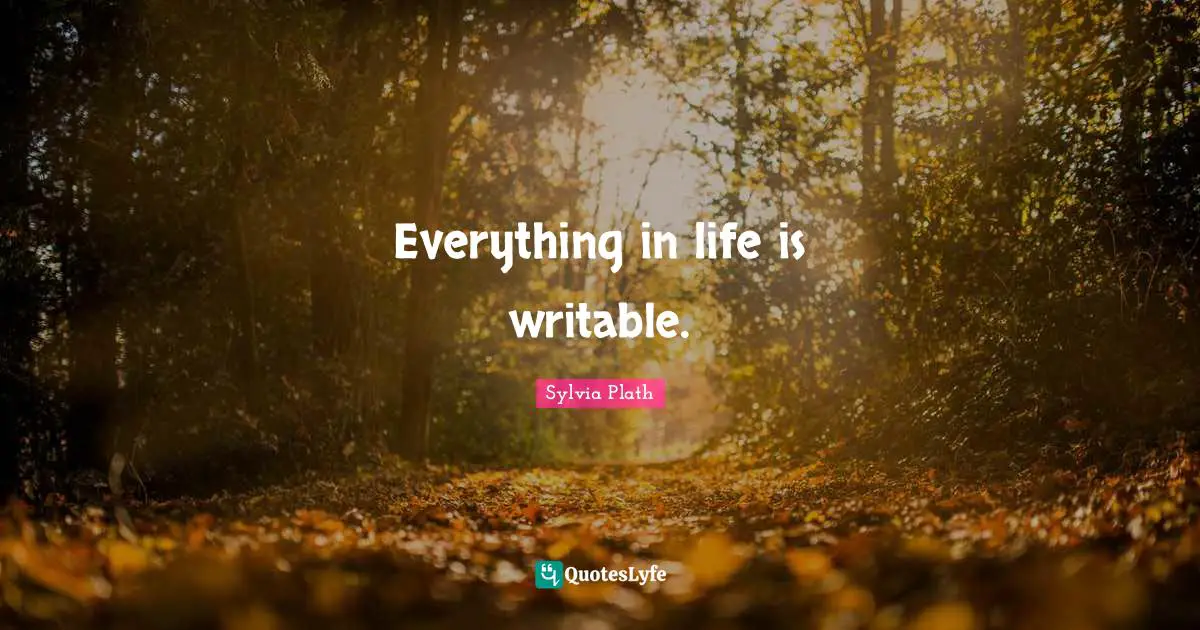 Everything in life is writable.