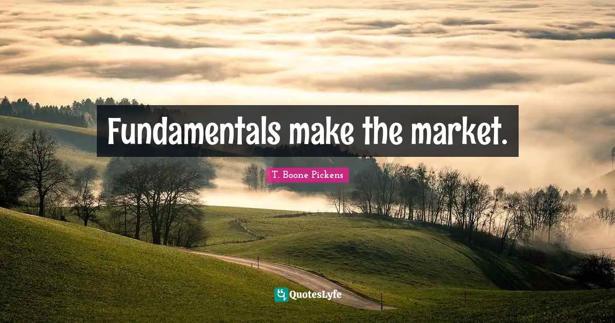 Fundamentals make the market.
