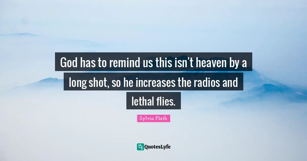 God has to remind us this isn't heaven by a long shot, so he increases the radios and lethal flies.