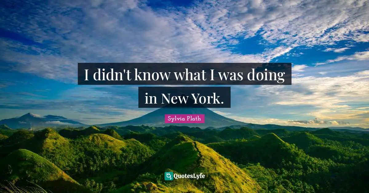 I didn't know what I was doing in New York.