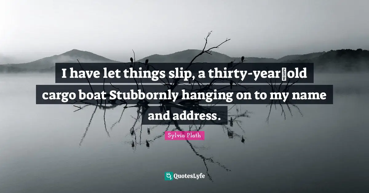 I have let things slip, a thirty-year~old cargo boat Stubbornly hanging on to my name and address.