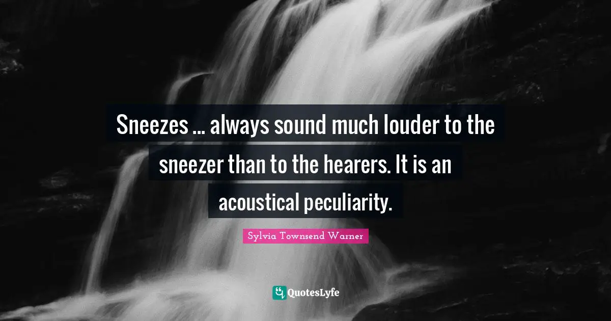 Sneezes ... always sound much louder to the sneezer than to the hearers. It is an acoustical peculiarity.