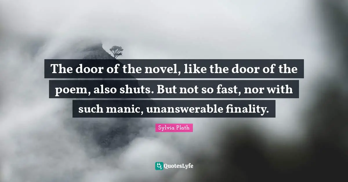 The door of the novel, like the door of the poem, also shuts. But not so fast, nor with such manic, unanswerable finality.