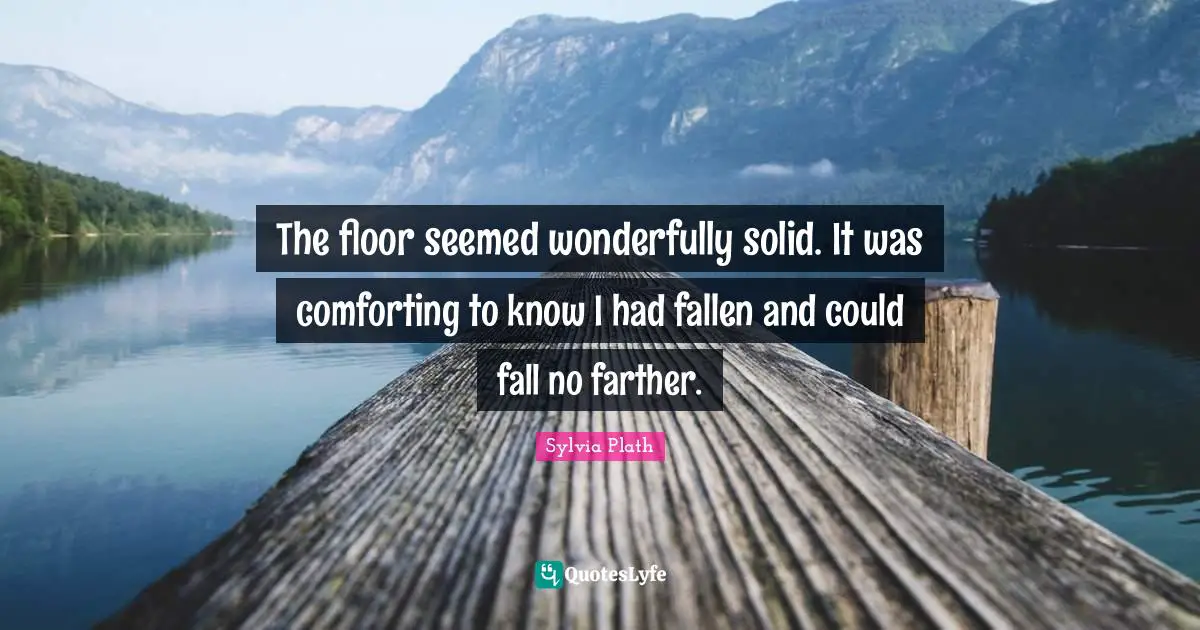 The floor seemed wonderfully solid. It was comforting to know I had fallen and could fall no farther.