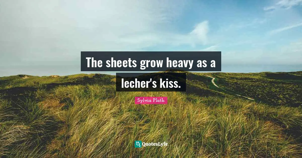 The sheets grow heavy as a lecher's kiss.