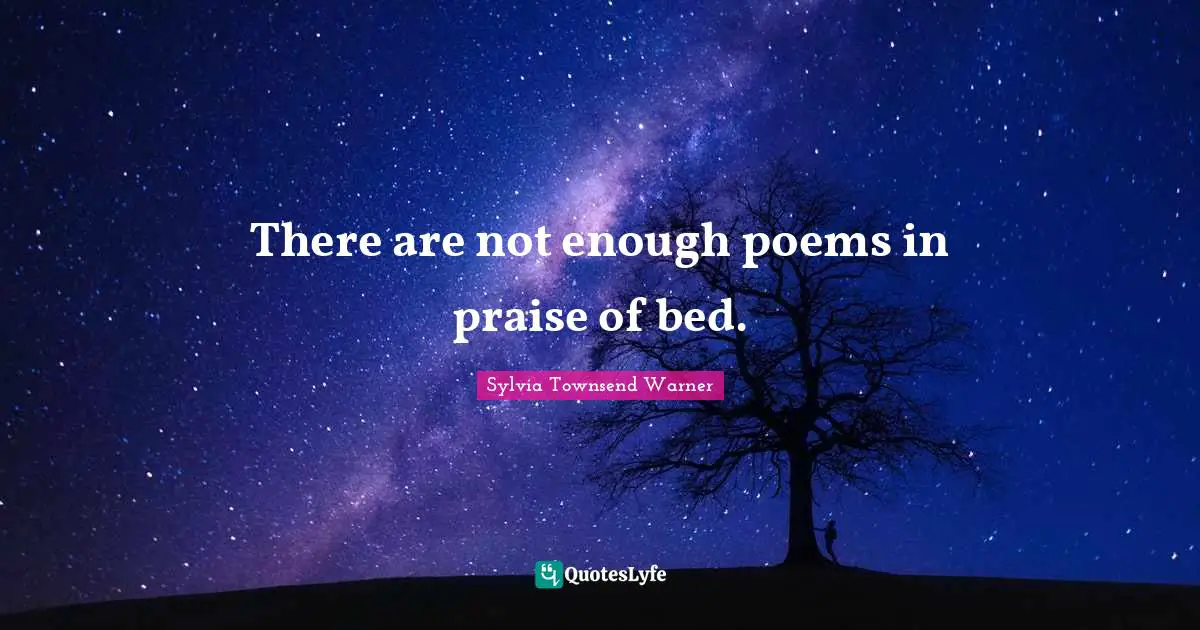 There are not enough poems in praise of bed.