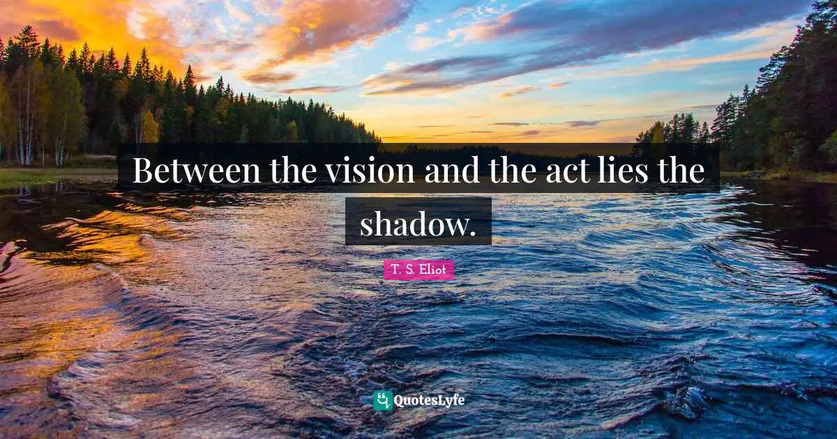 Between the vision and the act lies the shadow.