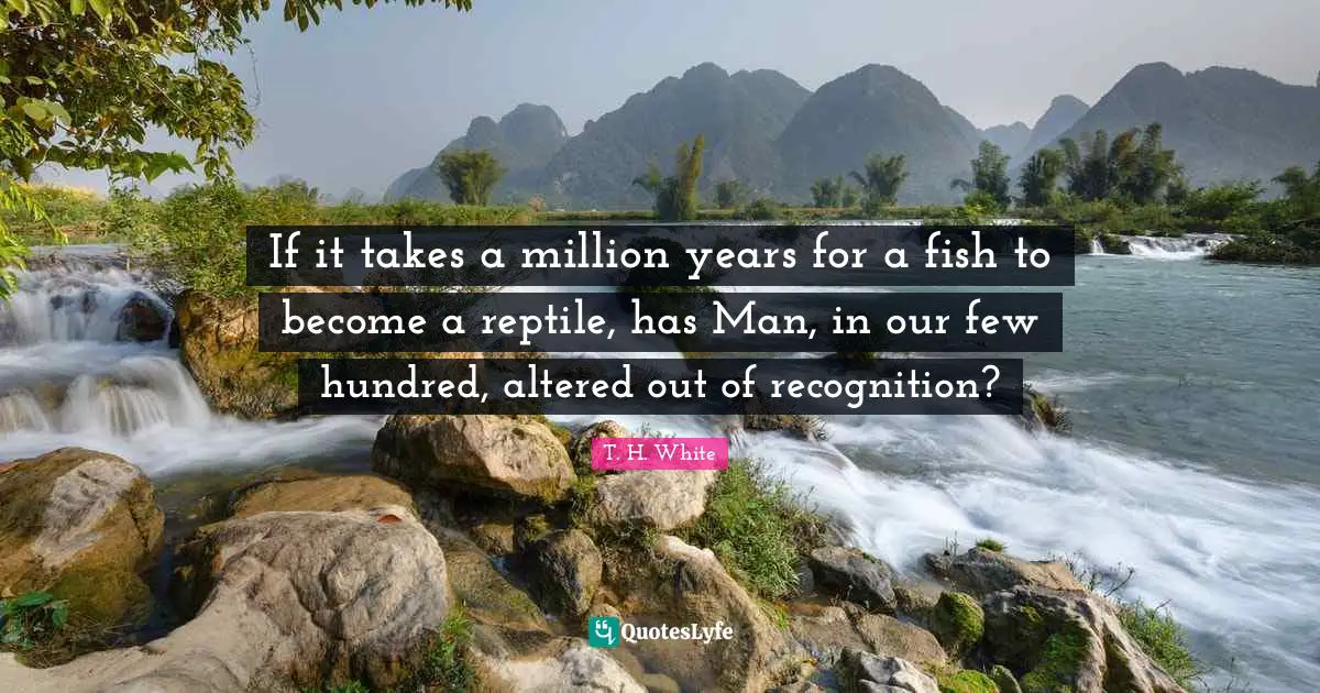 Reptiles Quotes: "If it takes a million years for a fish to become a reptile, has Man, in our few hundred, altered out of recognition?"