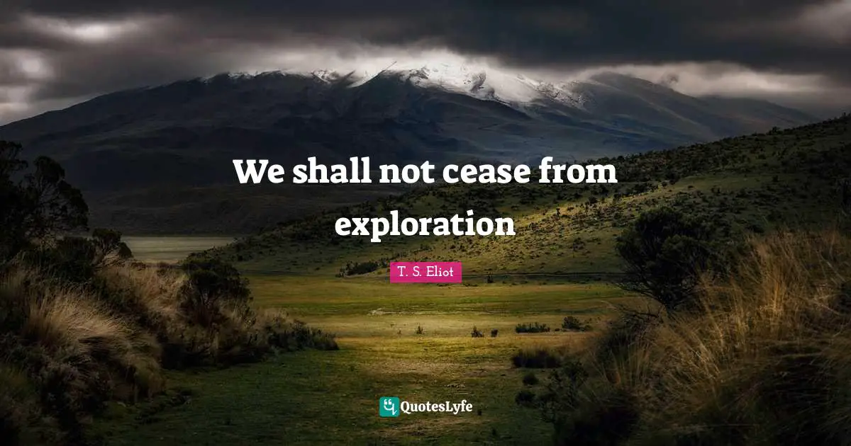 We shall not cease from exploration