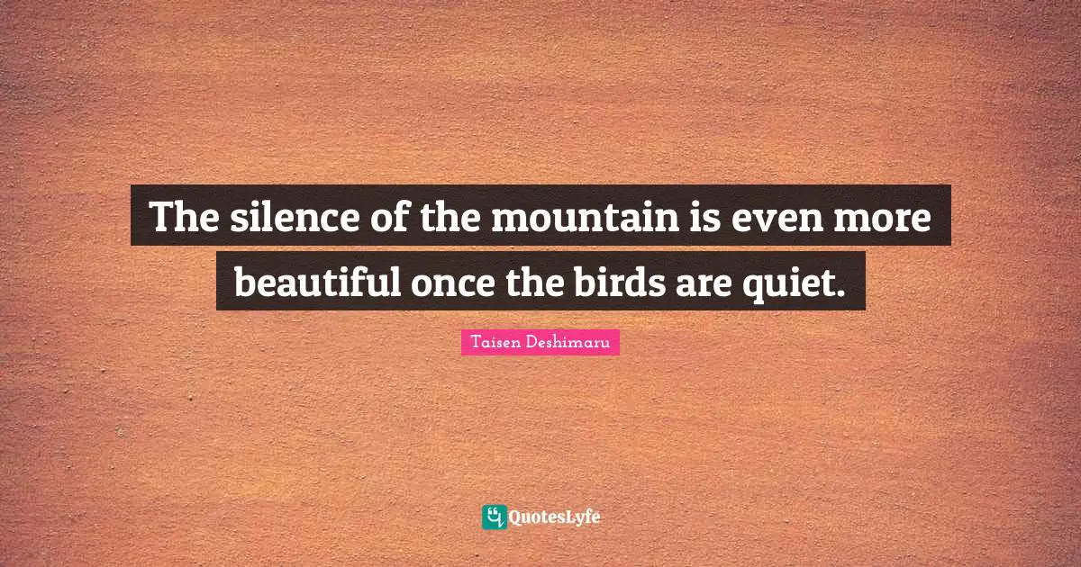 The silence of the mountain is even more beautiful once the birds are quiet.
