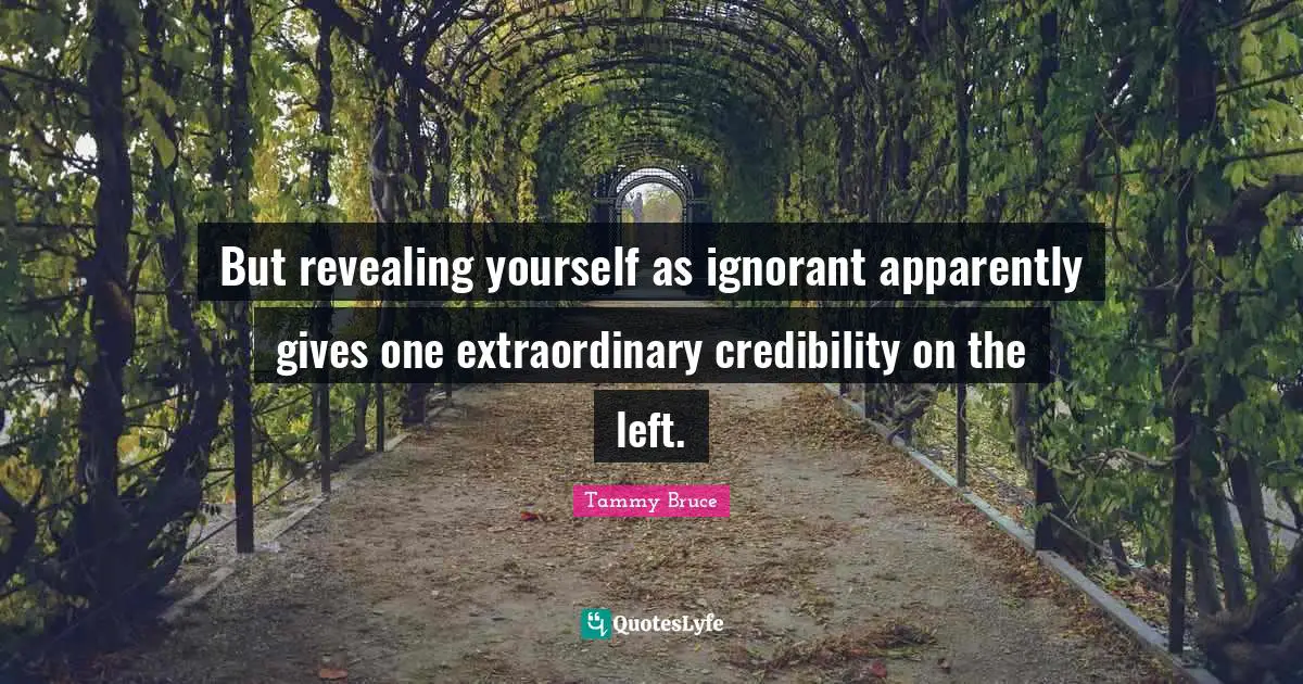 But revealing yourself as ignorant apparently gives one extraordinary credibility on the left.