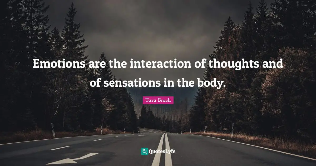 Emotions are the interaction of thoughts and of sensations in the body.