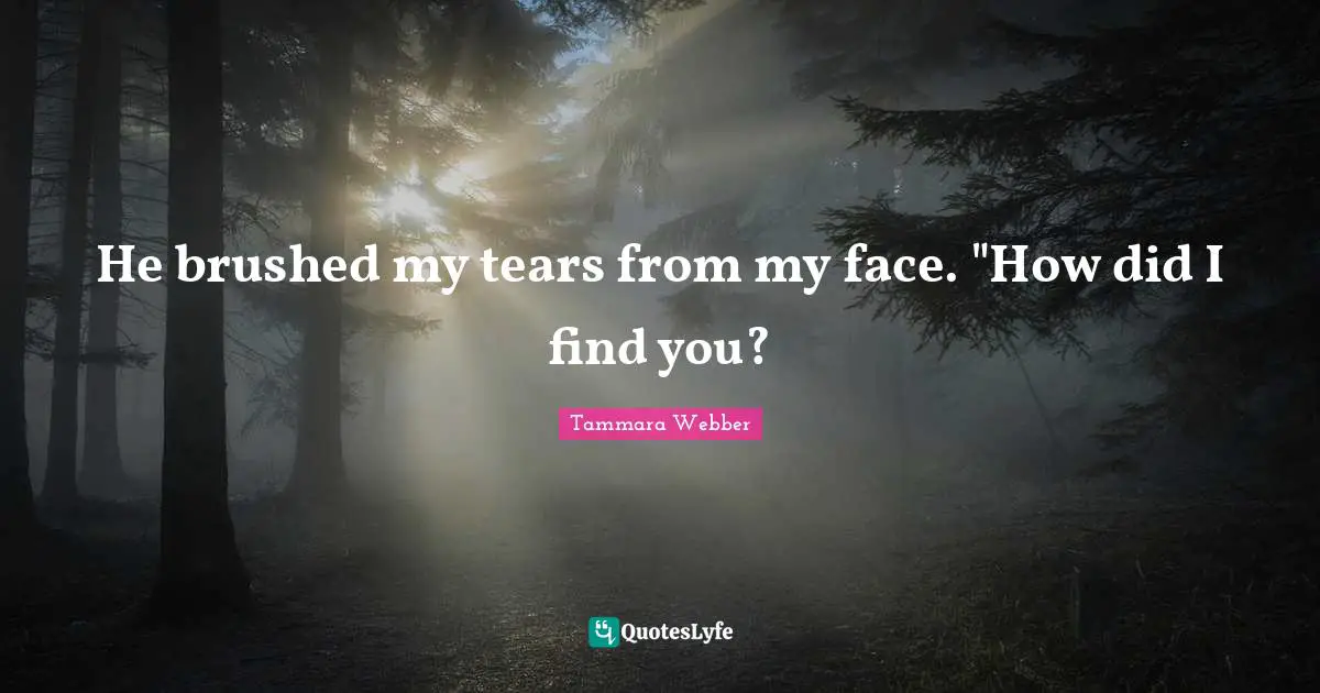 Tammara Webber Quotes: "He brushed my tears from my face. "How did I find you?"