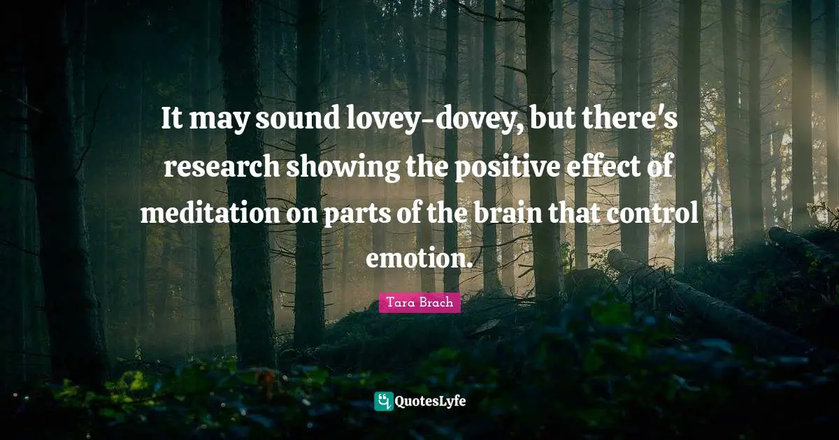 It may sound lovey-dovey, but there's research showing the positive effect of meditation on parts of the brain that control emotion.