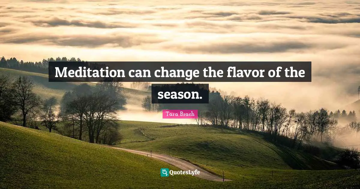 Meditation can change the flavor of the season.