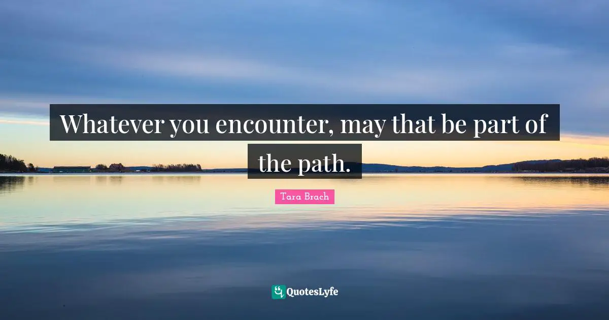 Tara Brach Quotes: "Whatever you encounter, may that be part of the path."