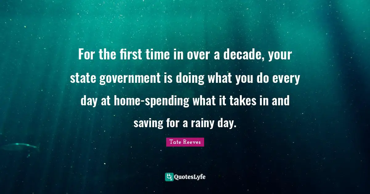 For the first time in over a decade, your state government is doing what you do every day at home-spending what it takes in and saving for a rainy day.