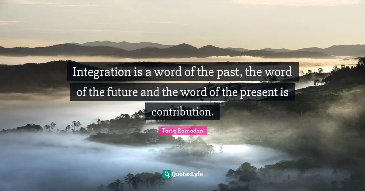 Integration Quotes: "Integration is a word of the past, the word of the future and the word of the present is contribution."