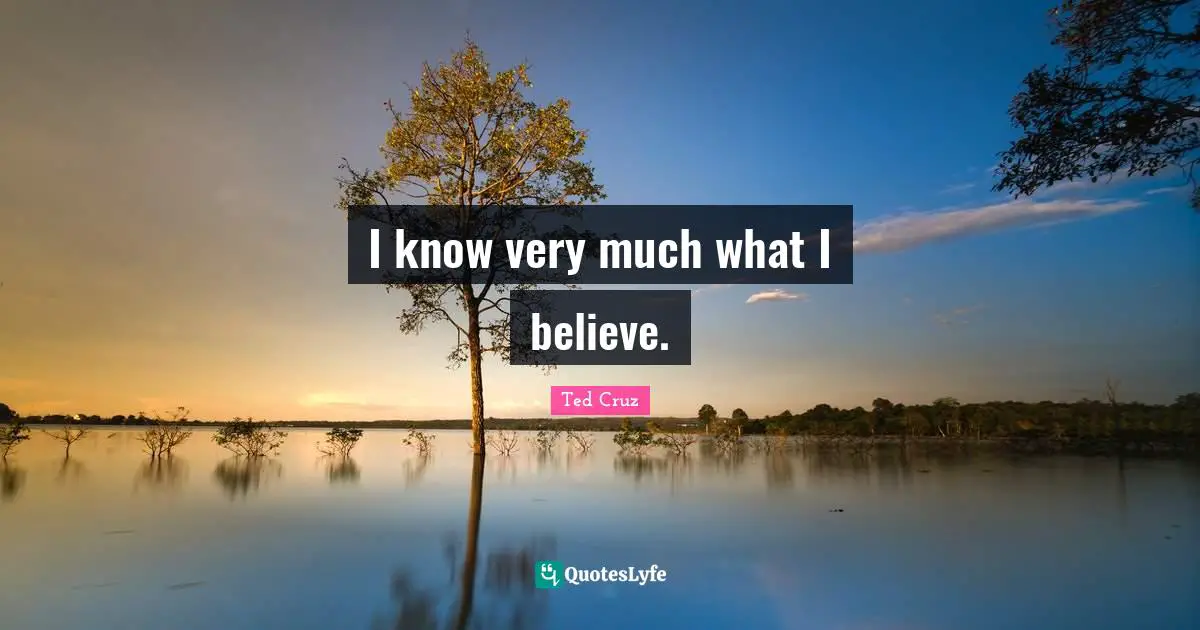 Ted Cruz Quotes: "I know very much what I believe."